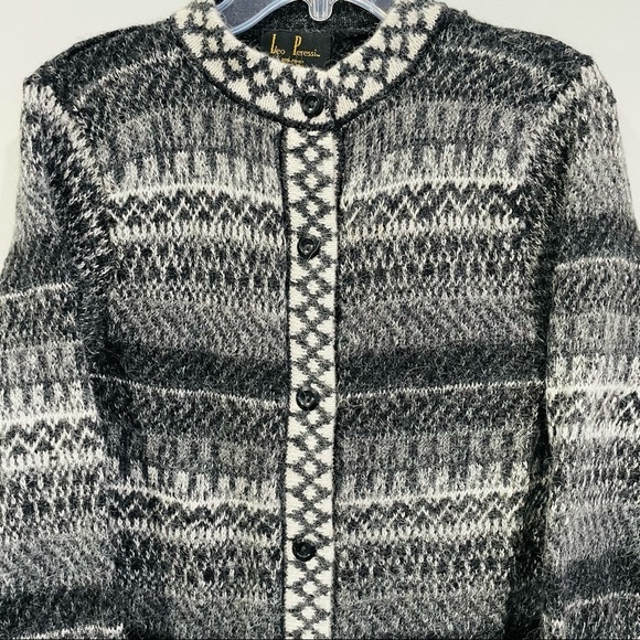 Leo‎ Peressi Vintage Peruvian 100% Alpaca Grandpa Cardigan - Picture 3 of 8